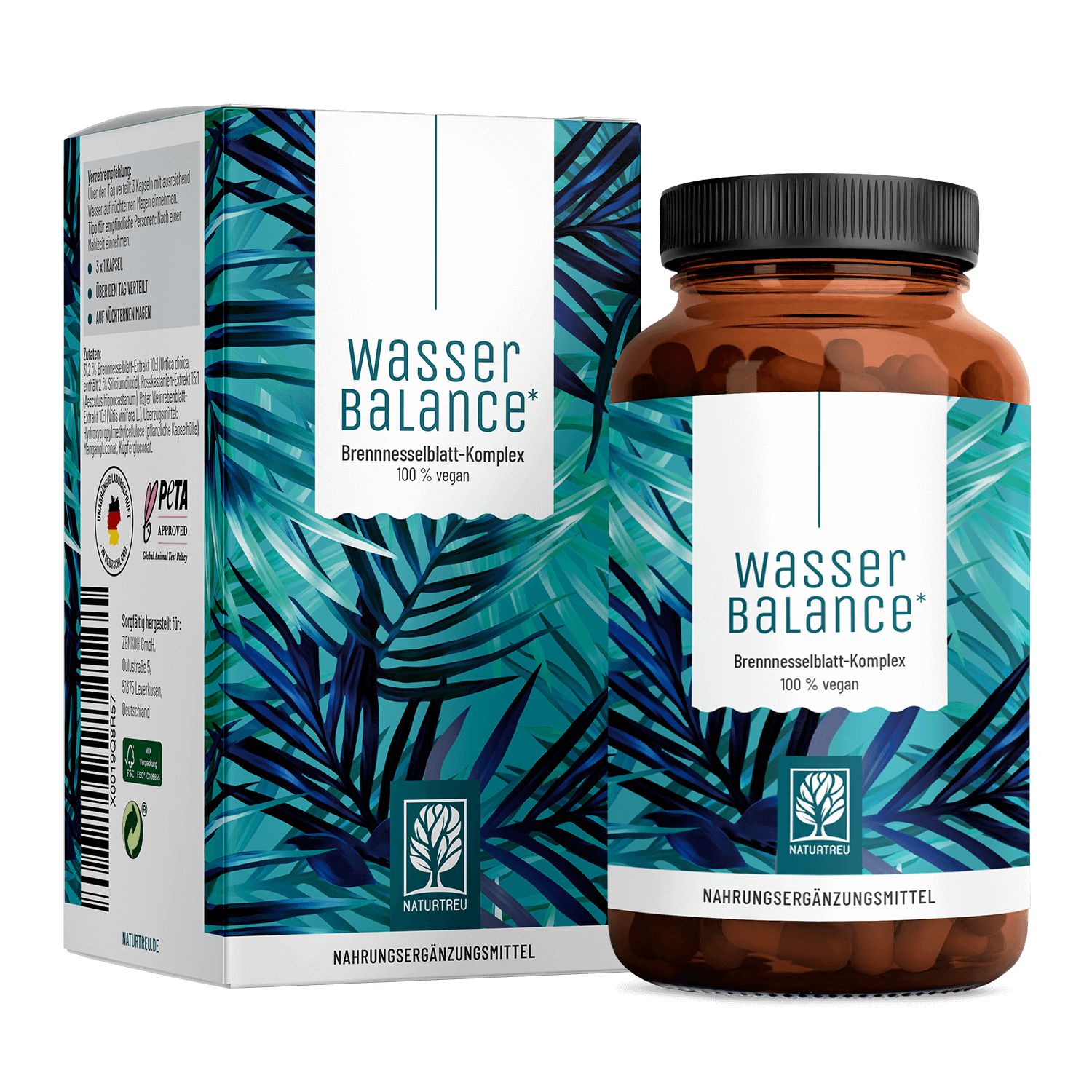 Brennnesselblatt Komplex mit Rosskastanienextrakt und roter Weinlaub - Wasserbalance - NATURTREU®