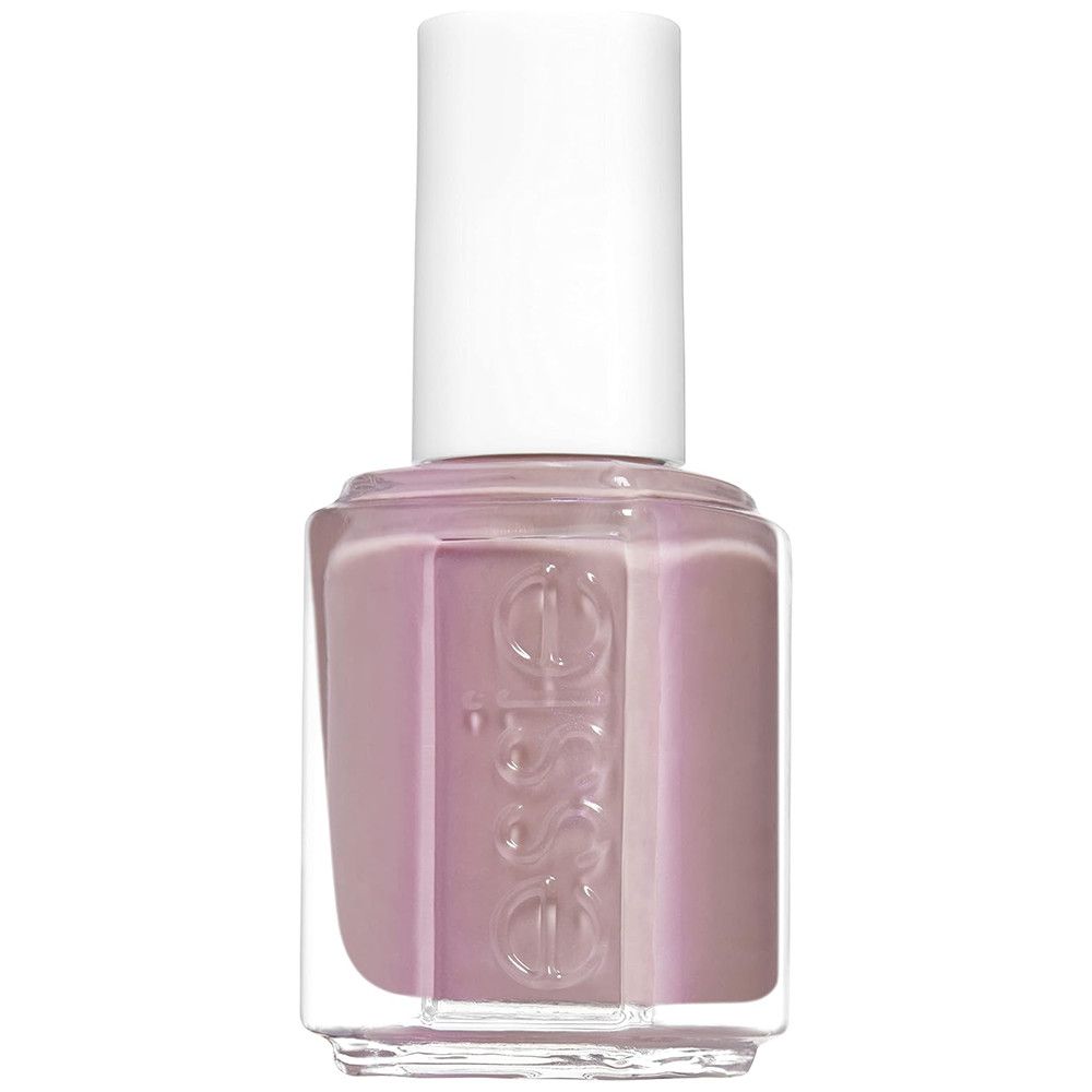 Essie Nagellackflasche in zartem Lila mit weißem Deckel.