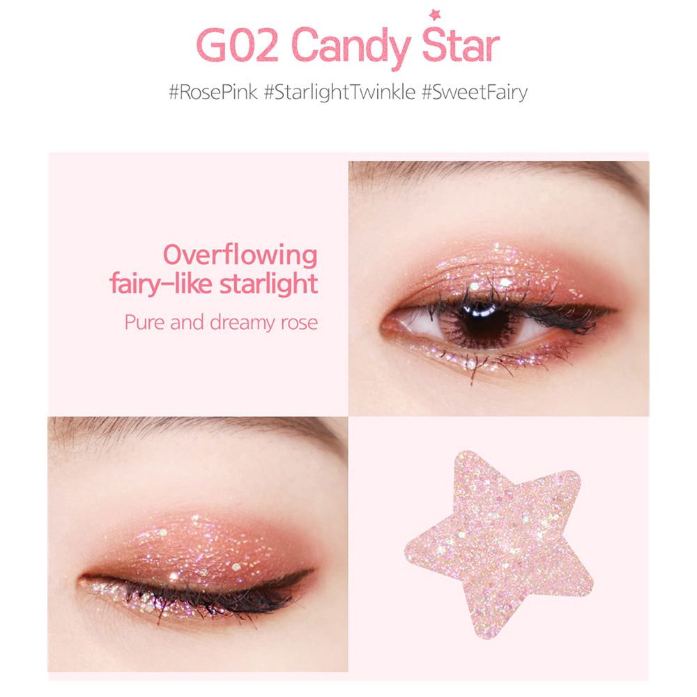 BLACK ROUGE Pearlvely I Glitter Eyeshadow G0 Candy Star