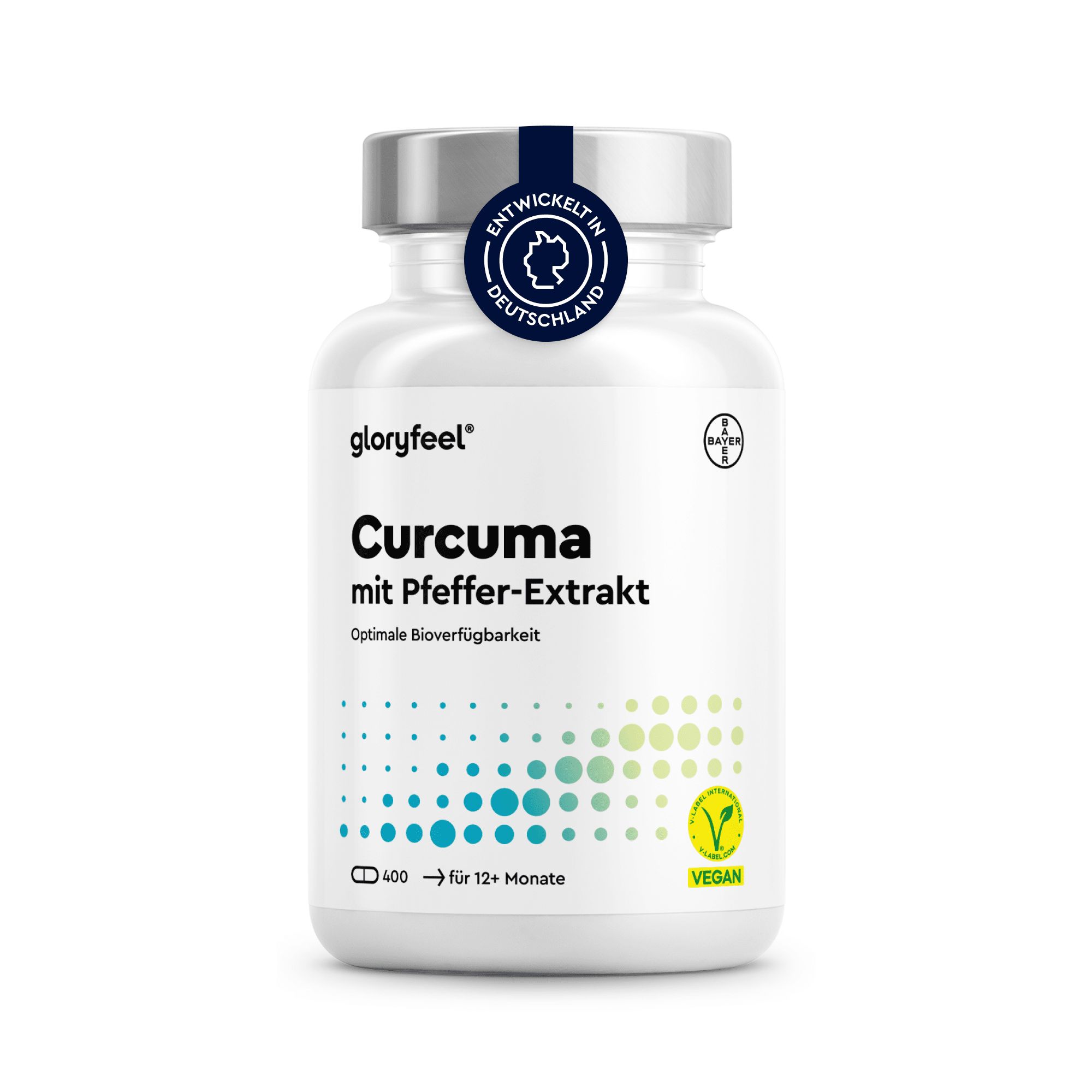 gloryfeel® Curcuma 400 mit Curcumin & Piperin