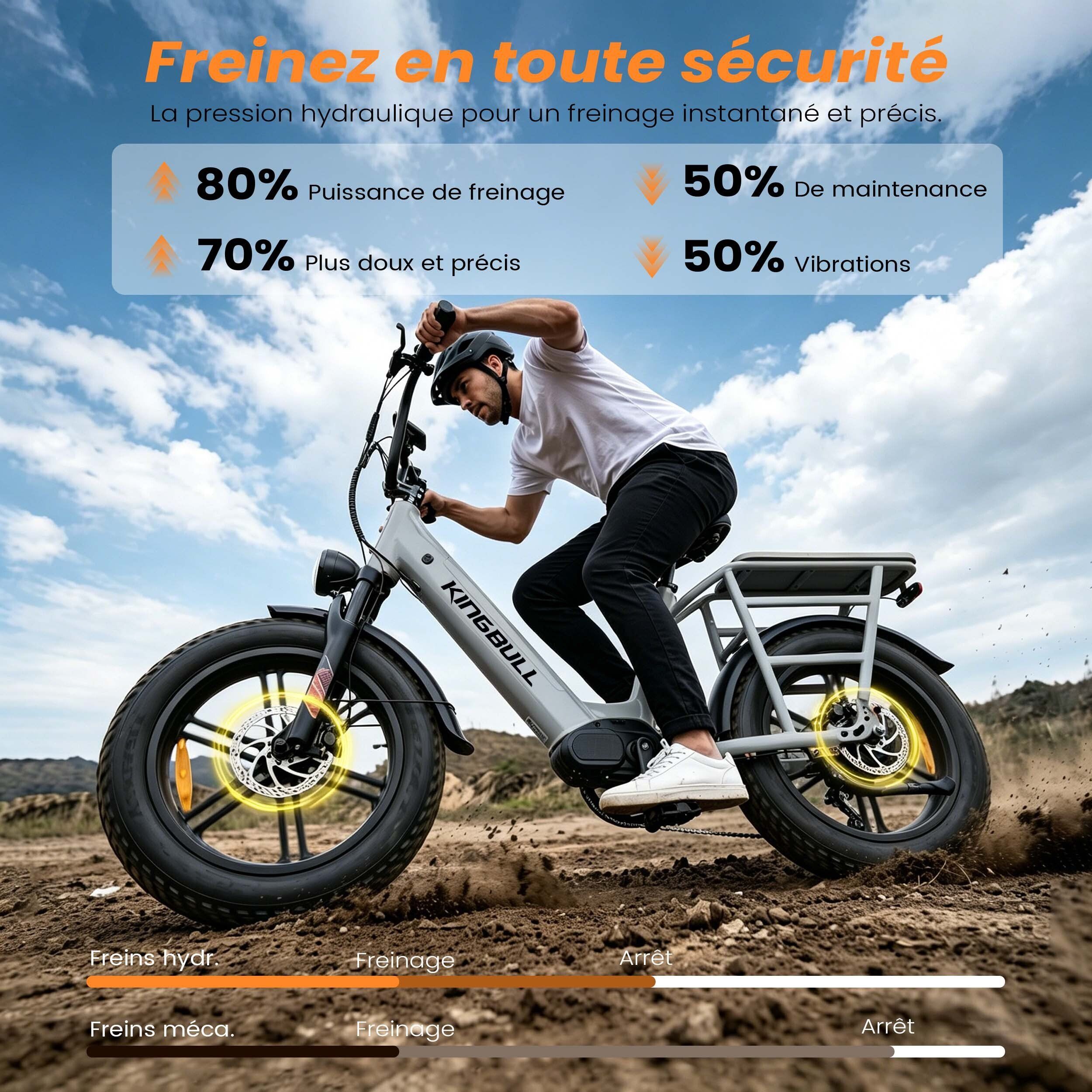 KINGBULL Voyager 2.0 E-Bike mit 48 V / 15 Ah herausnehmbarem Akku