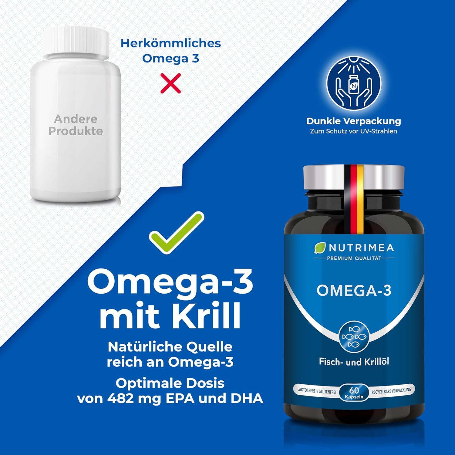 Nutrimea Krillöl Kapseln - ANTARKTIS Omega 3 - Natürliches Krill Öl aus nachhaltigem Wildfang