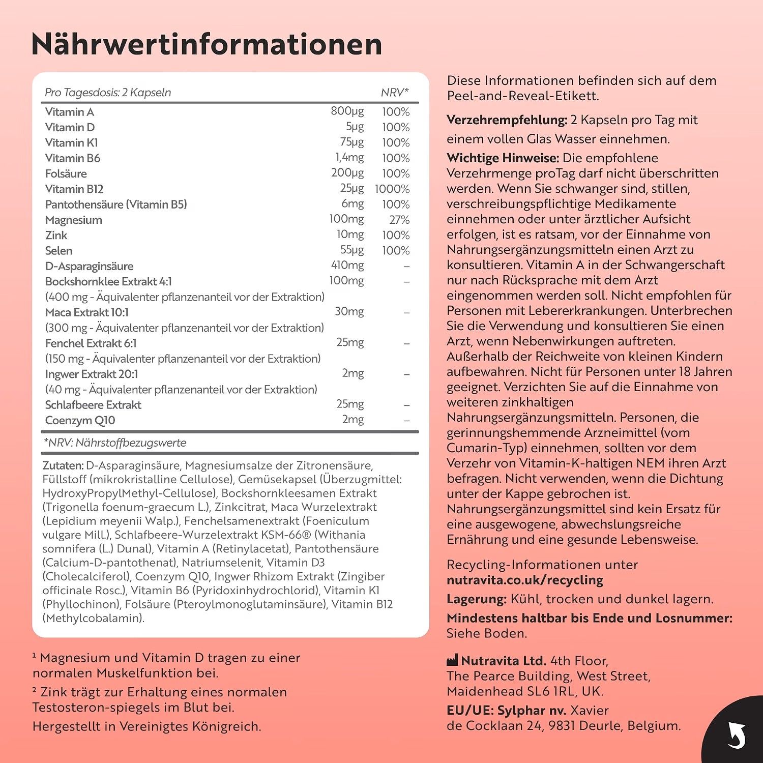 Nutravita TESTOMAX 2.0 Männer-Komplex