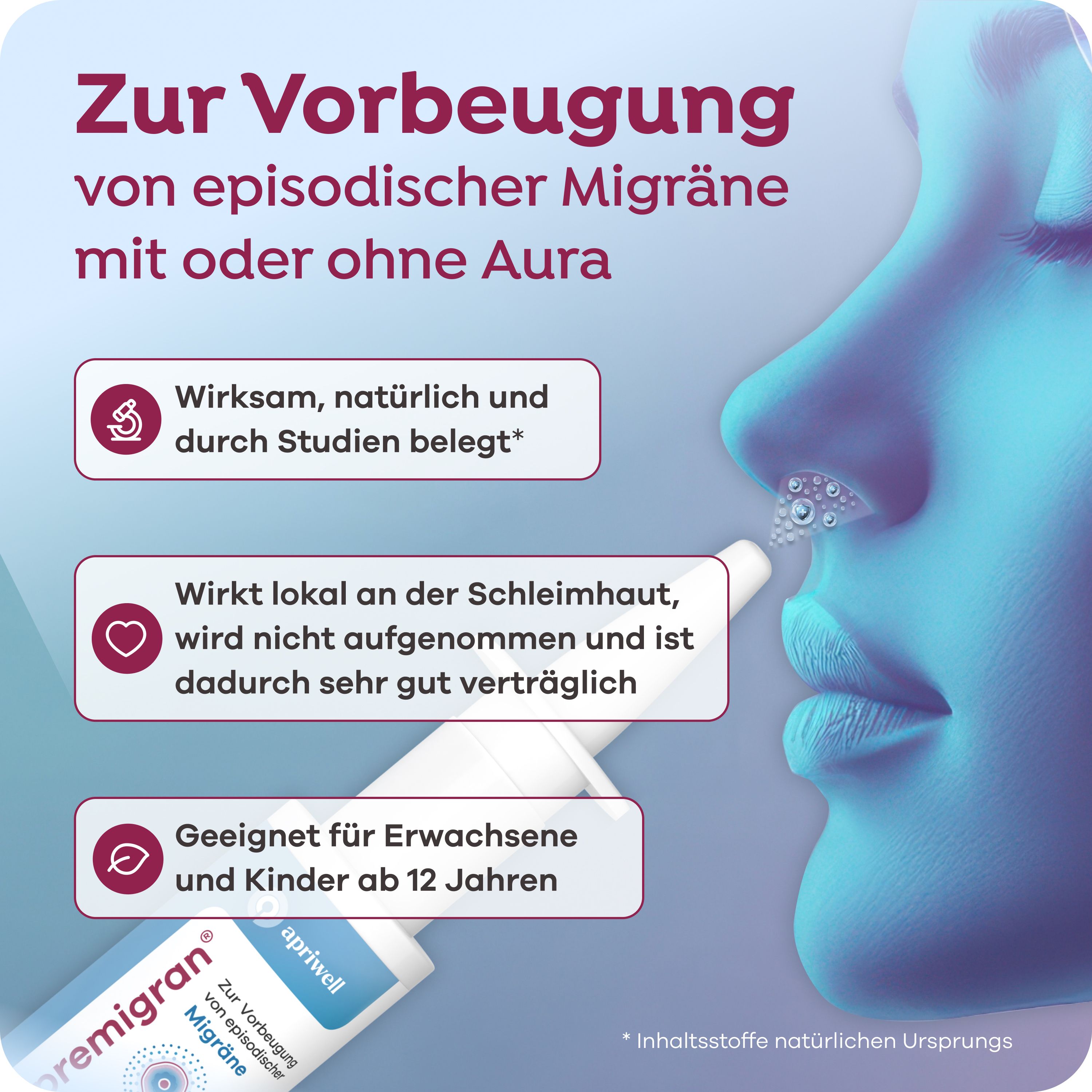 Apriwell Premigran - Vorbeugung episodischer Migräne mit oder ohne Aura