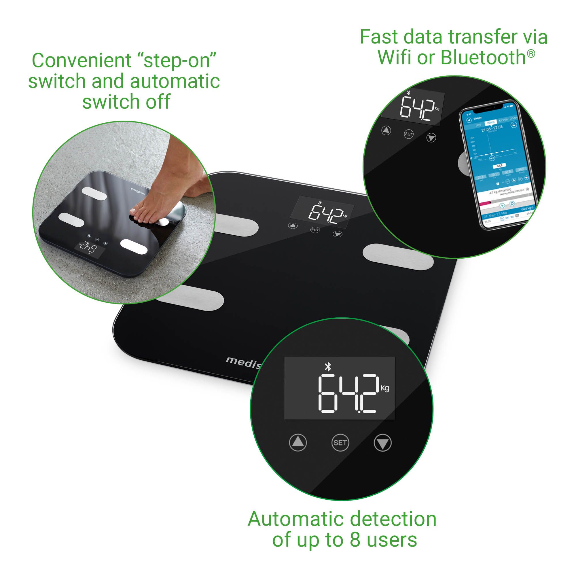 medisana BS 602 WIFI connect Körperanalysewaage mit Smartphone App