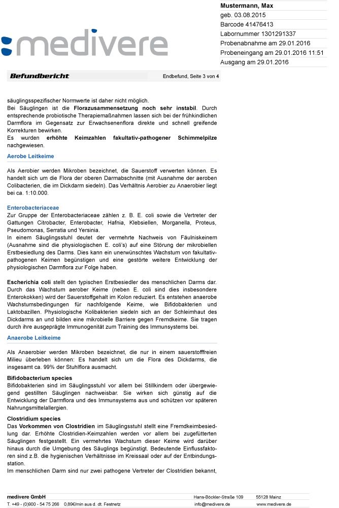 medivere Labordiagnostik Darmcheck Säugling ungestillt