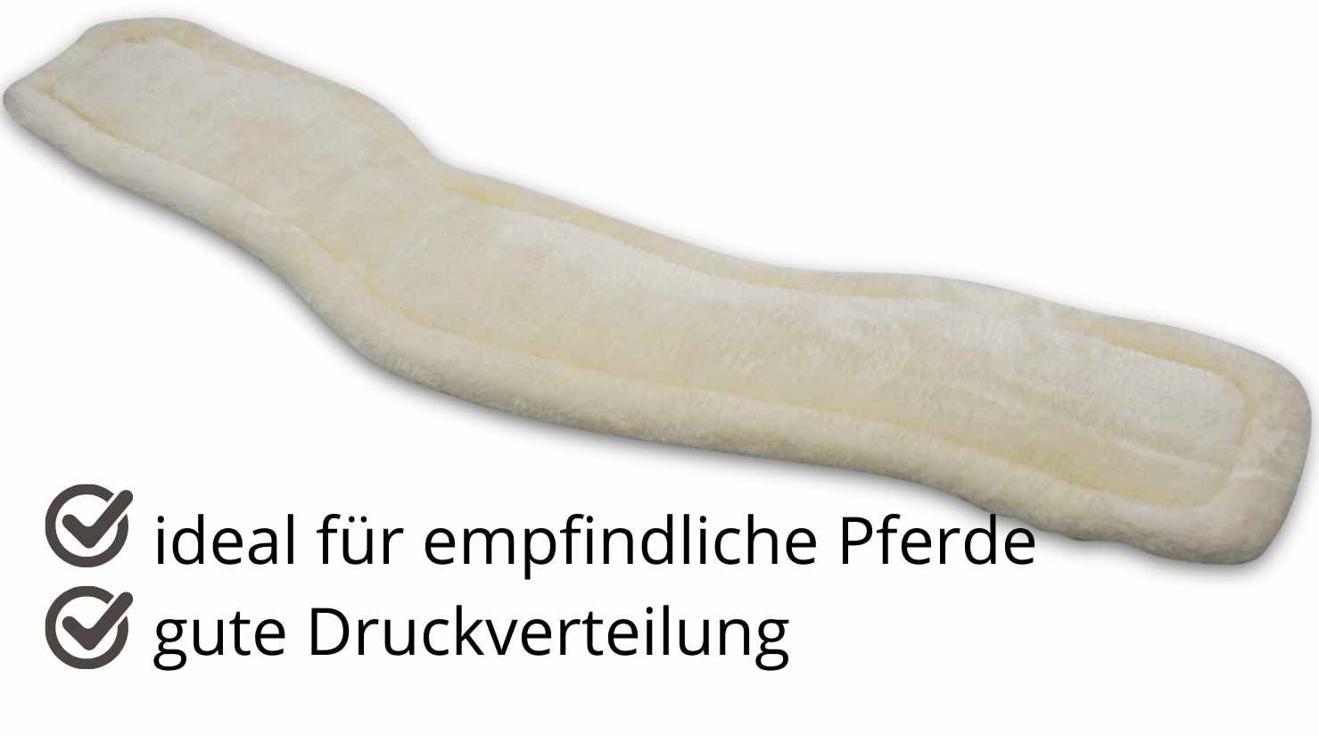 Kurzgurt mit Kunstfellunterlage. Ideal für empfindliche Pferde. Gute Druckverteilung.