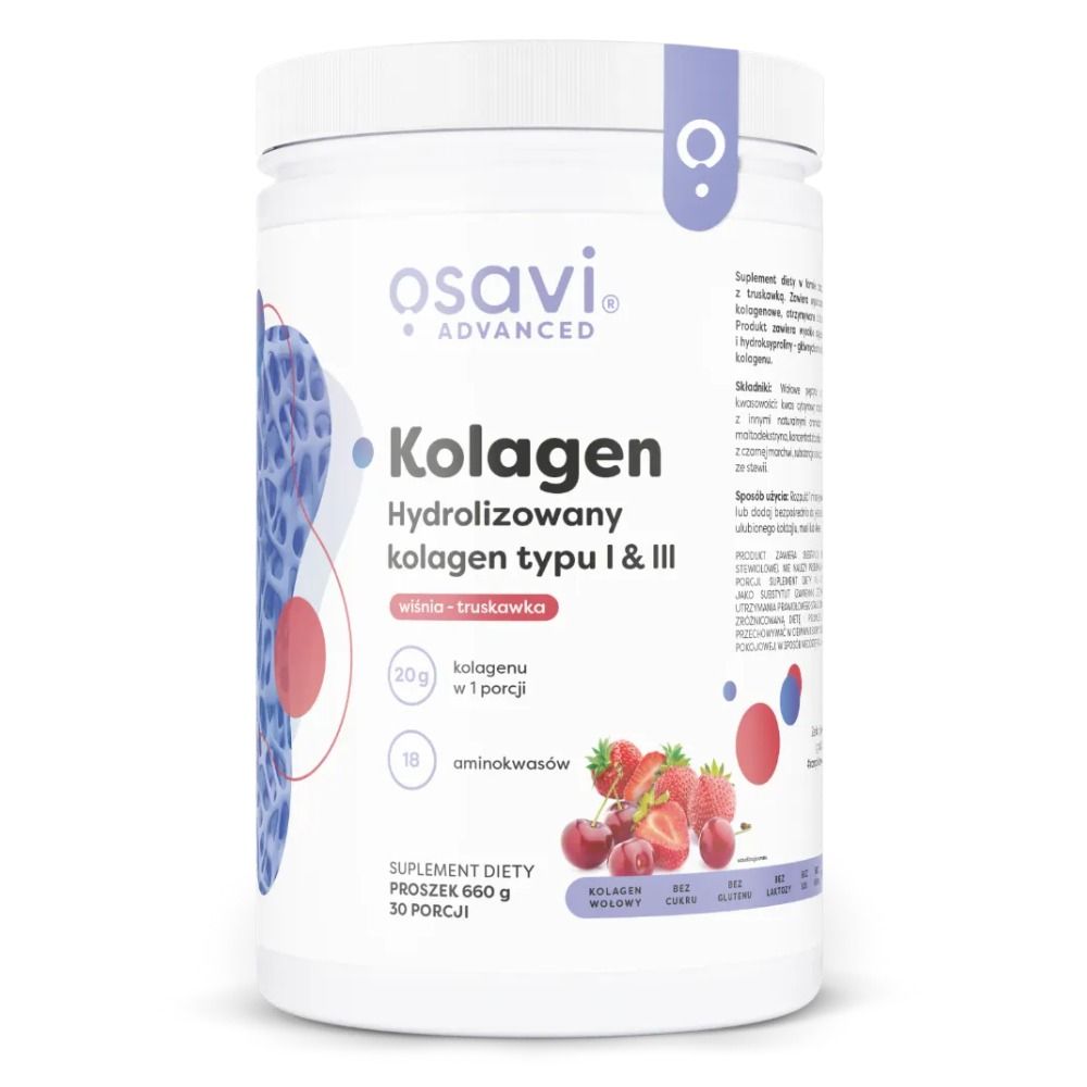 Osavi Hydrolysiertes Kollagen Typ I & III, Kirsch-Erdbeere