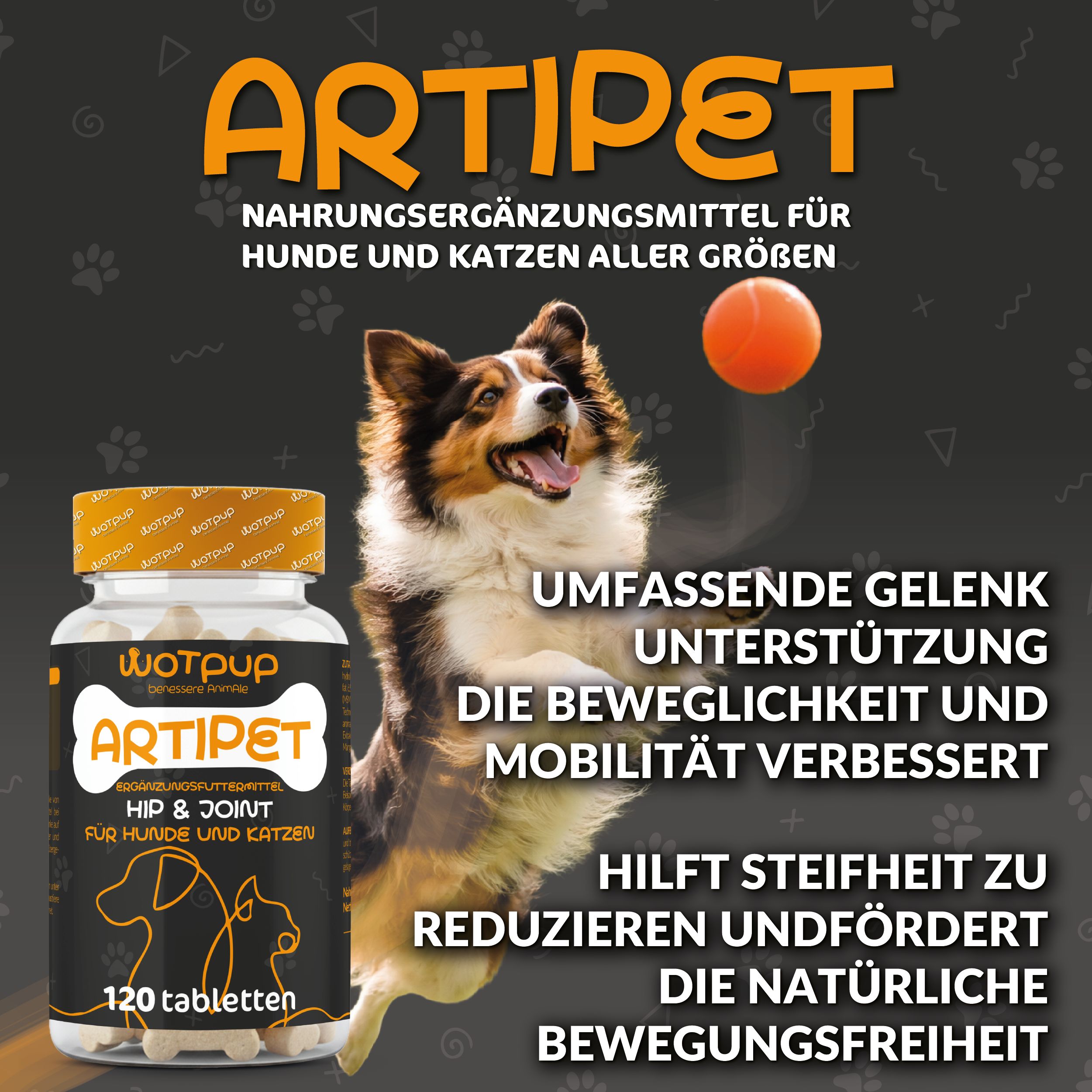 LA.GA© Artipet Gelenk-Komplex | Glucosamin, Chondroitin & MSM | Hund & Katze | Made in Italy