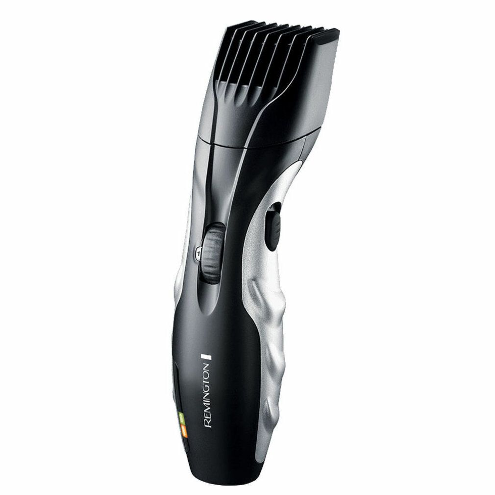 Bartschneider, schwarz-silber, mit Kammaufsatz. Marke Remington. Einstellrad und Ein-/Ausschalter.