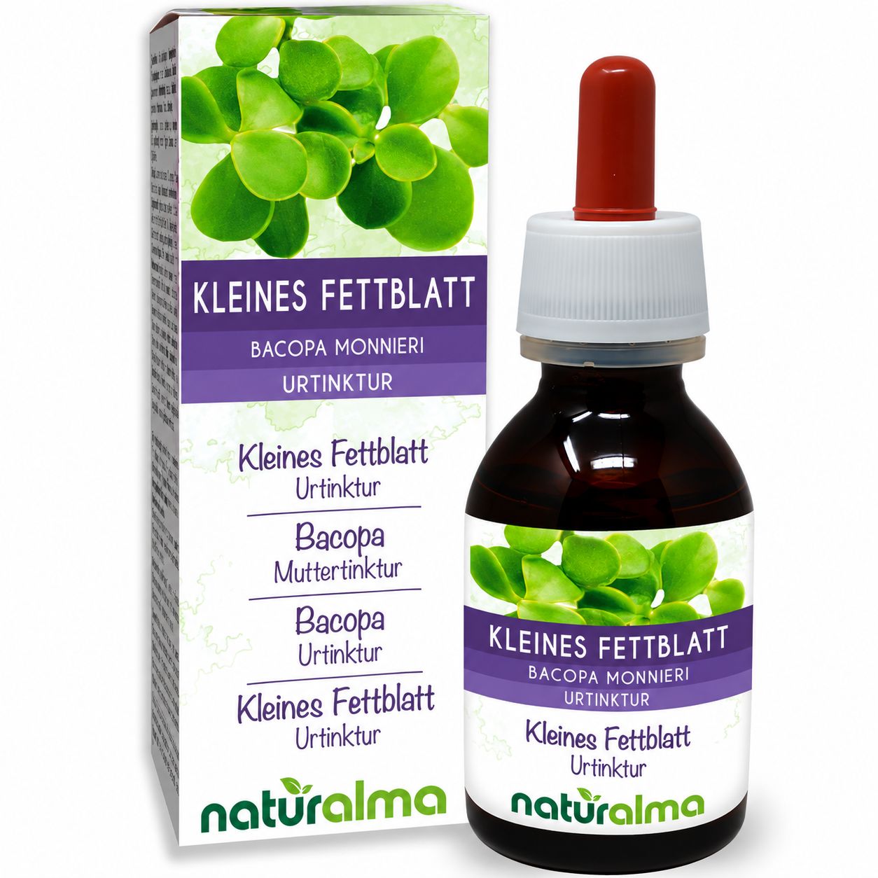 Flasche mit 50 ml Kleines Fettblatt (Bacopa Monnieri) Urtinktur von Naturalma.