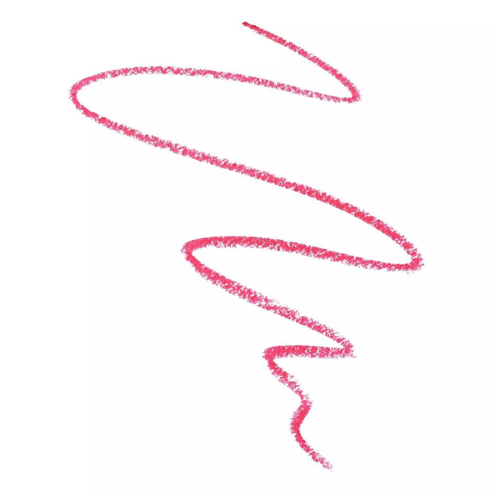 Roter Lippenstiftstrich auf weißem Hintergrund. Geschwungene Linie.