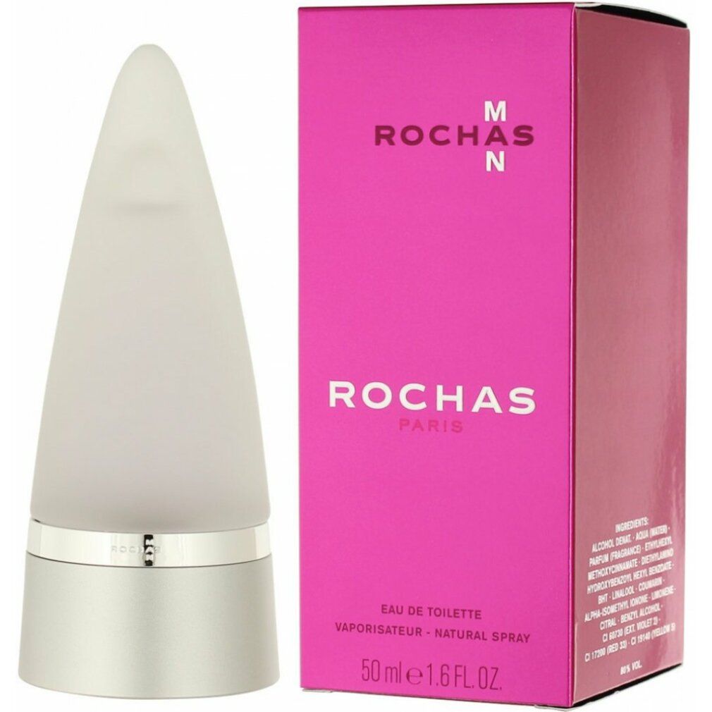 Parfümflakon und Verpackung. Flakon kegelförmig, silberfarbener Sockel, weißes Glas. Rosa Verpackung mit Schriftzug.