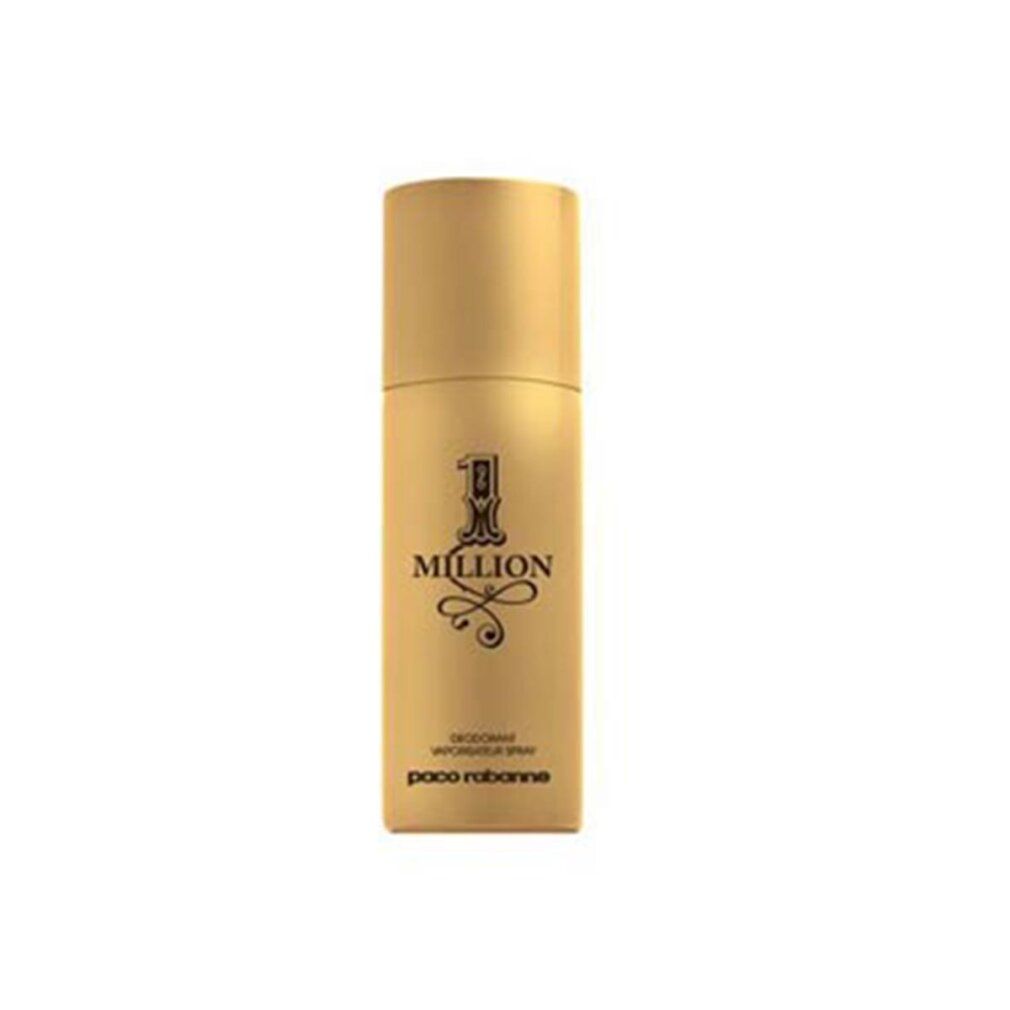 Goldfarbene Deodorant-Spraydose mit schwarzem Schriftzug "1 Million" und "Paco Rabanne".