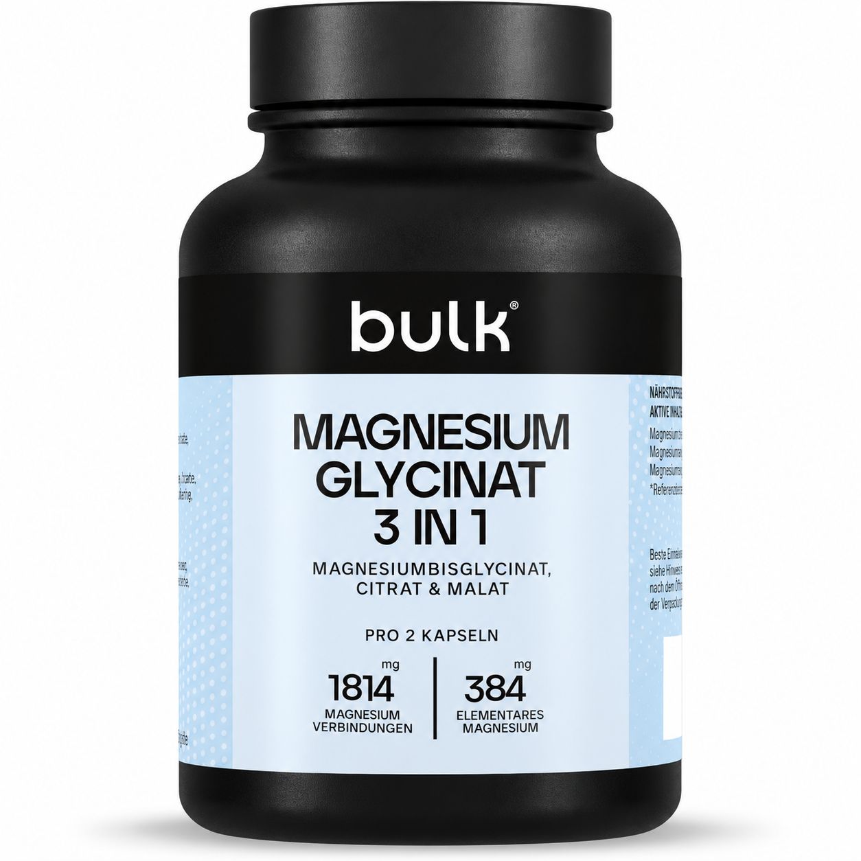 Nobi Nutrition Magnesium Bisglycinat Kapseln, 400mg, 120 Kapseln, vegan.