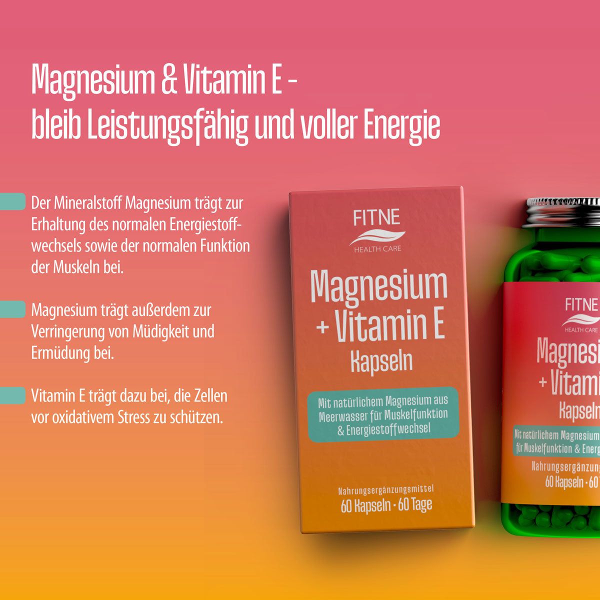 FITNE Magnesium & Vitamin E Kapseln