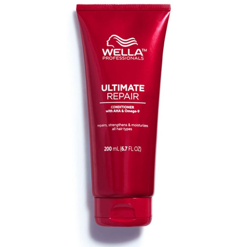 Rote Tube mit "Wella Professionals Ultimate Repair Conditioner". Enthält 200 ml.
