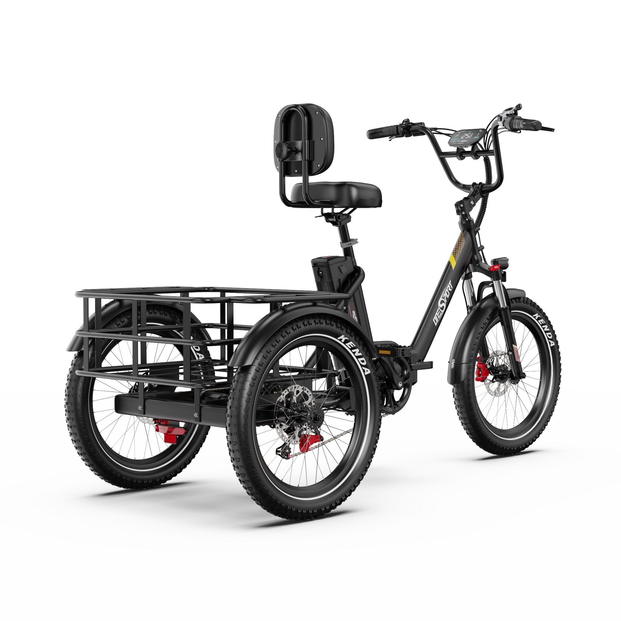 ONESPORT OT30 PRO E-Trike Lastenrad mit 500-W-Motor und 48-V-18-Ah-Akku