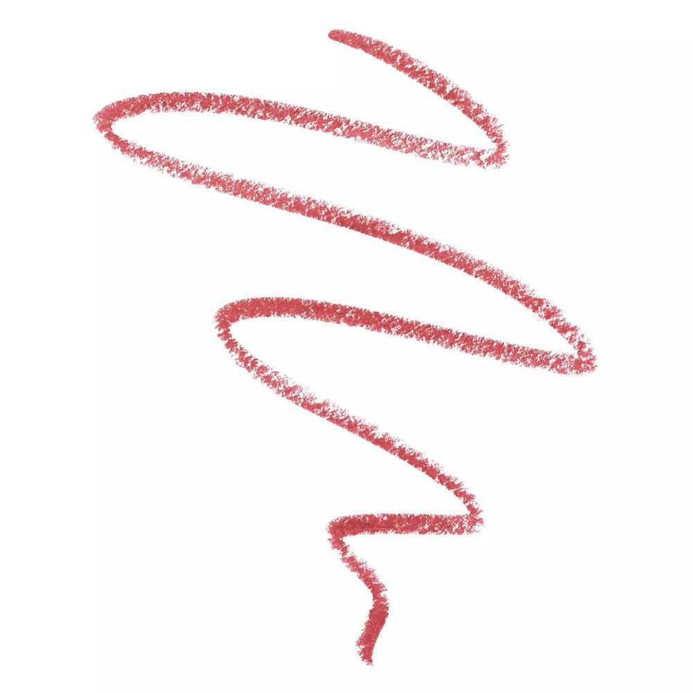 Roter Lippenstift-Abstrich auf weißem Hintergrund. Form: geschwungen.