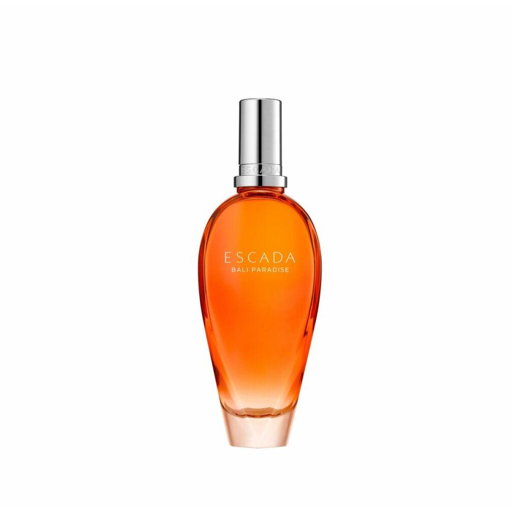 Escada Bali Paradise EdT Nat. Spray, Flakon. Orangefarbener Flakon mit silbernem Verschluss.