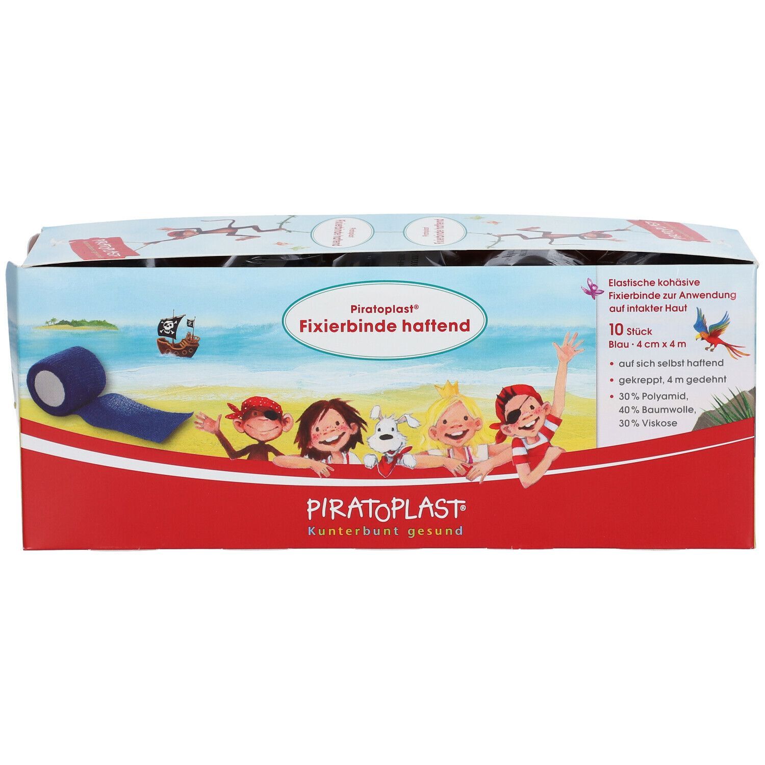 Piratoplast® Fixierbinde 4 cm x 4 m blau