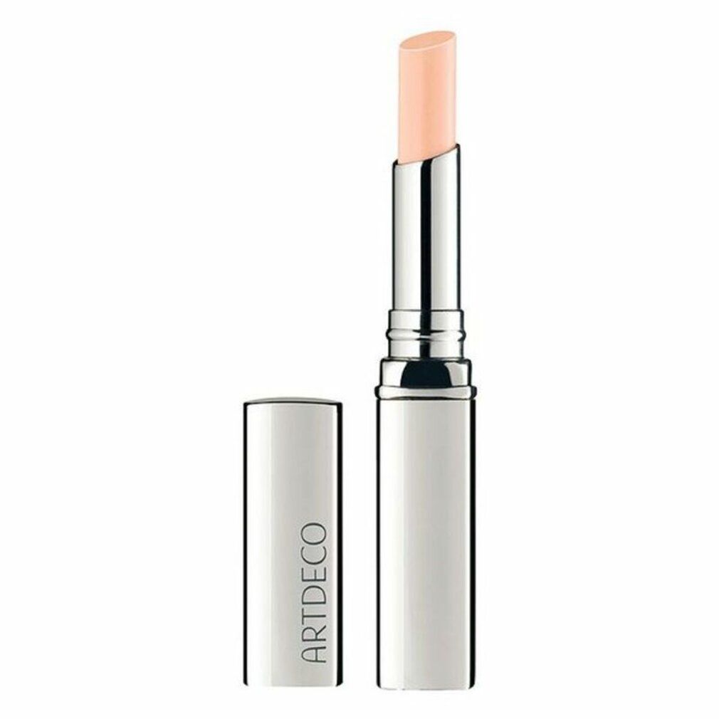 Lippenfüller-Stift mit geöffneter Kappe. Der Stift ist silberfarben und trägt ARTDECO.