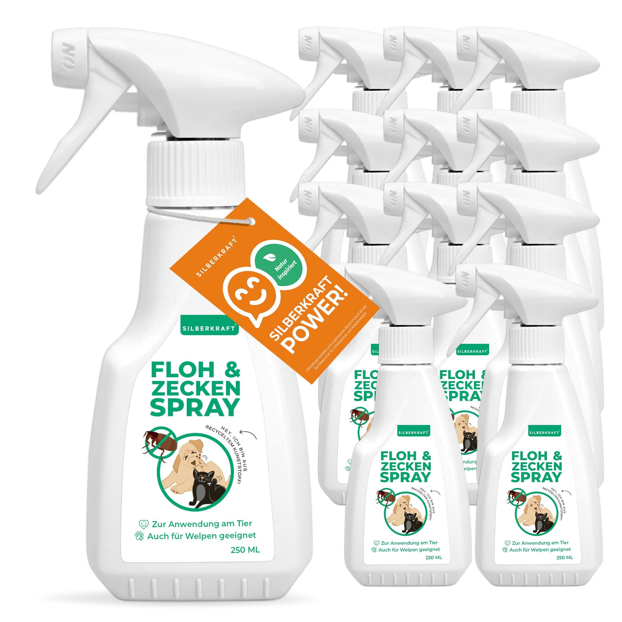 SILBERKRAFT Floh- & Zeckenspray Hunde und Katzen