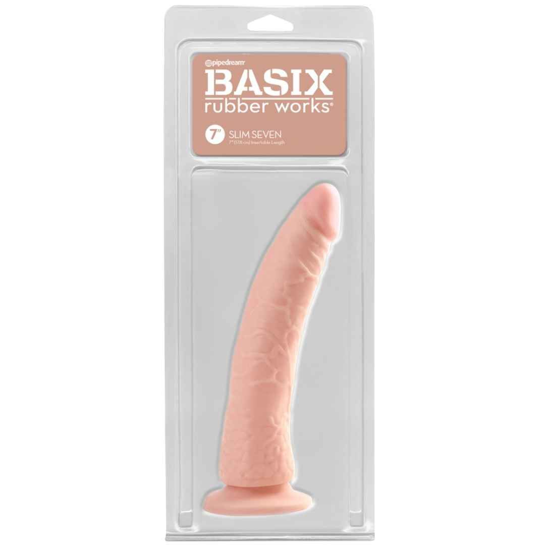 Naturdildo mit Saugfuß | Ausgeprägte Eichel und Äderung | Basix Rubber works