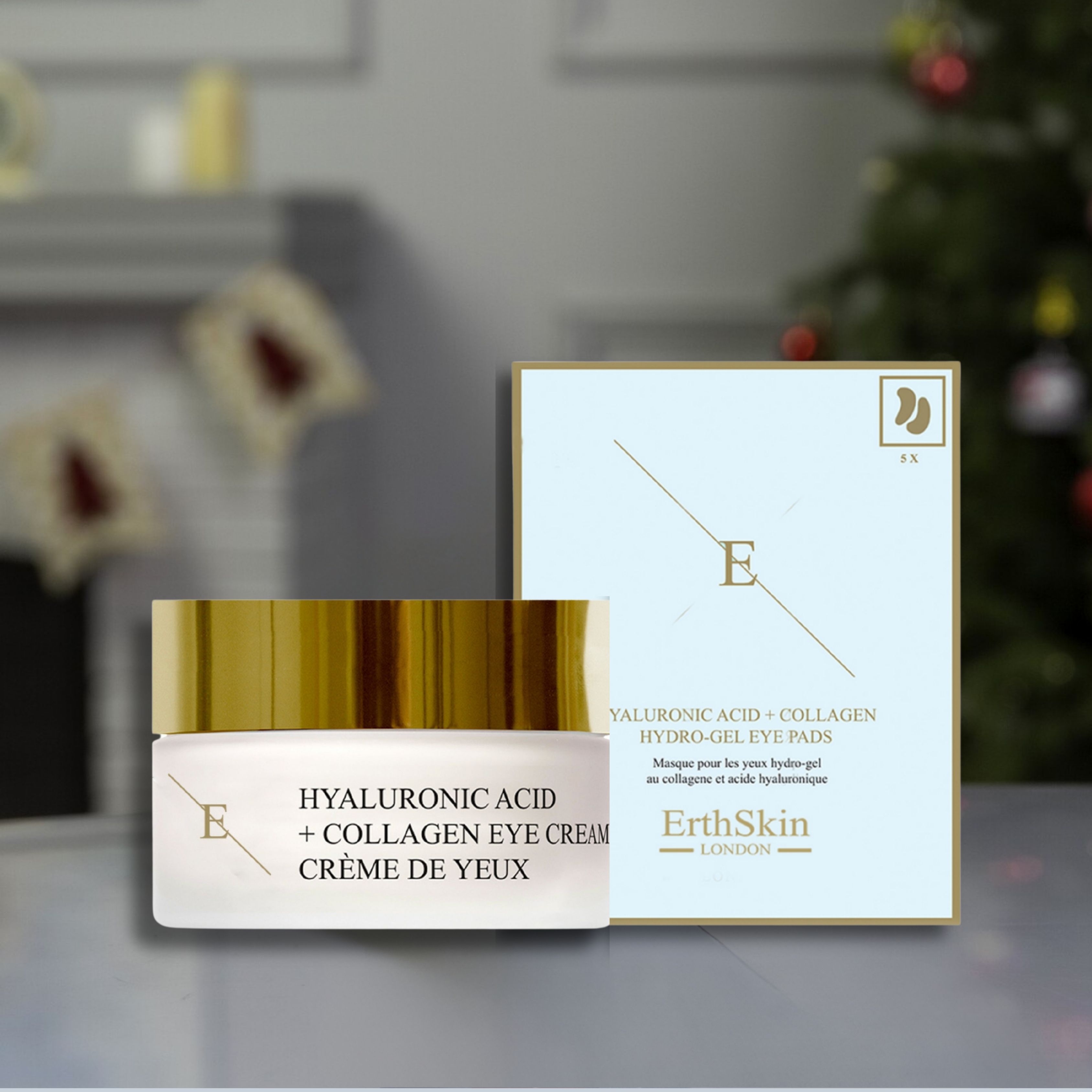 ErthSkin London Hyaluronsäure + Collagen Pro Age Augencreme + Augenpads