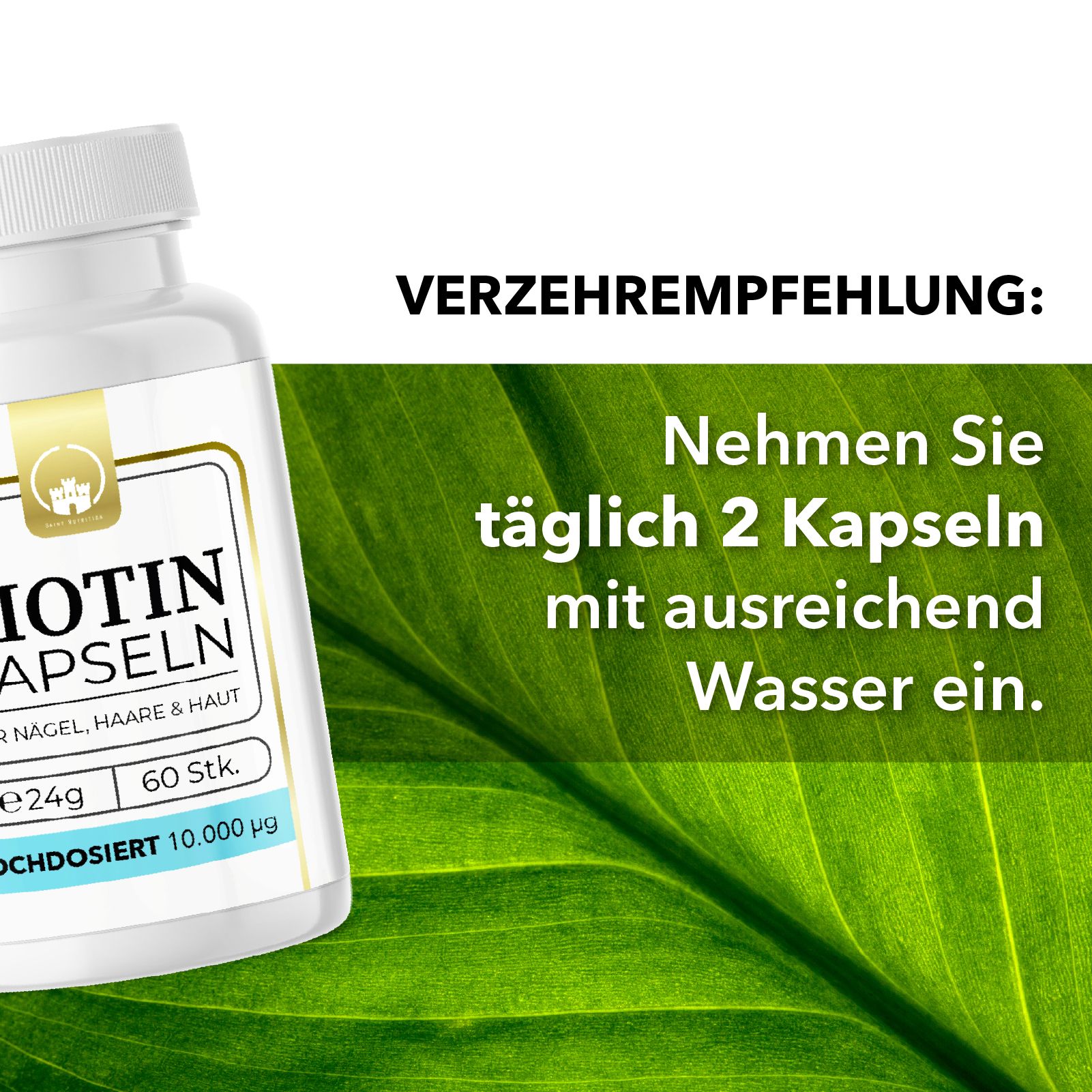Saint Nutrition® | Biotin Kapseln | für Haare, Haut & Nägel
