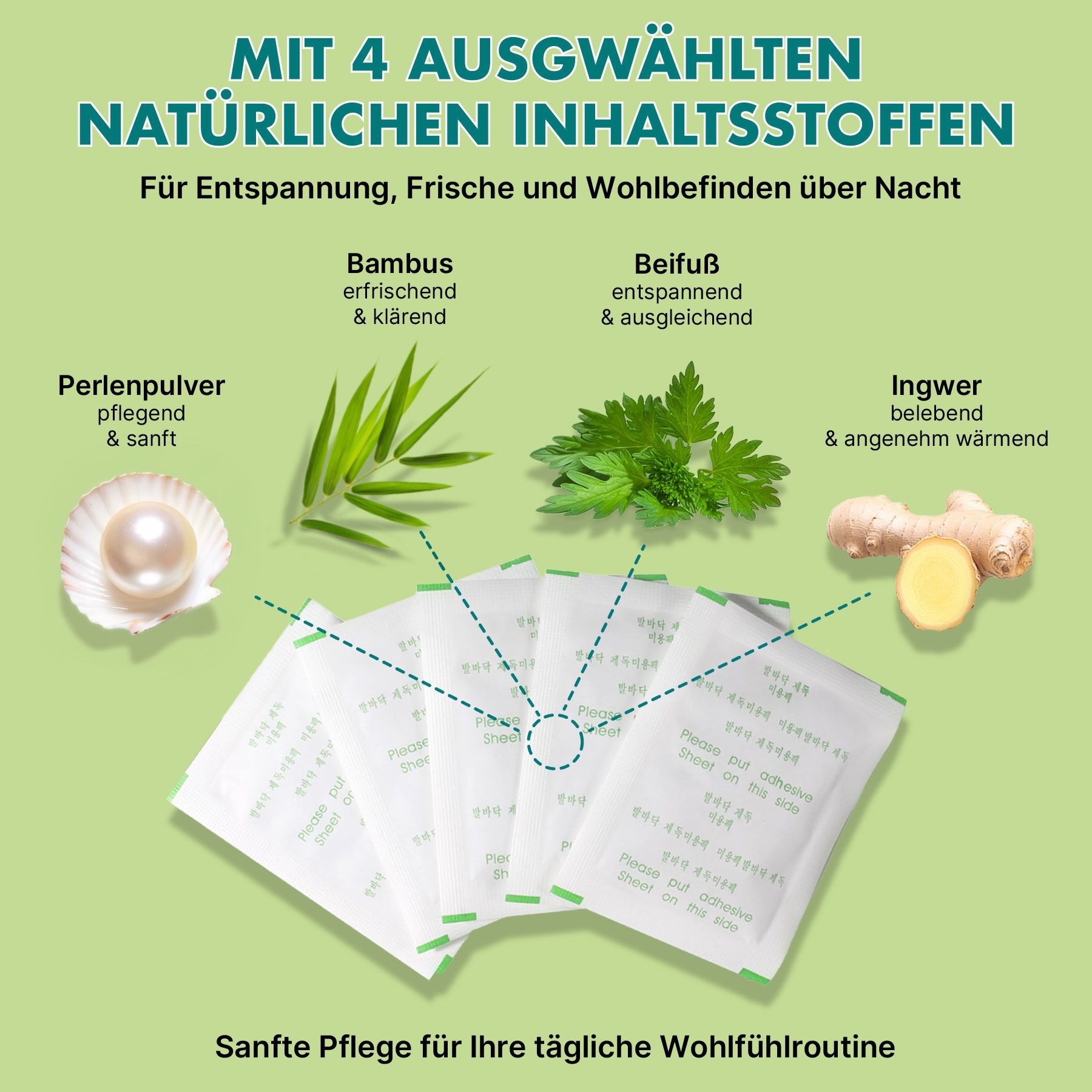 ALIVER Fußmaske Detox Pflaster mit Bambusessig für Fußpflege