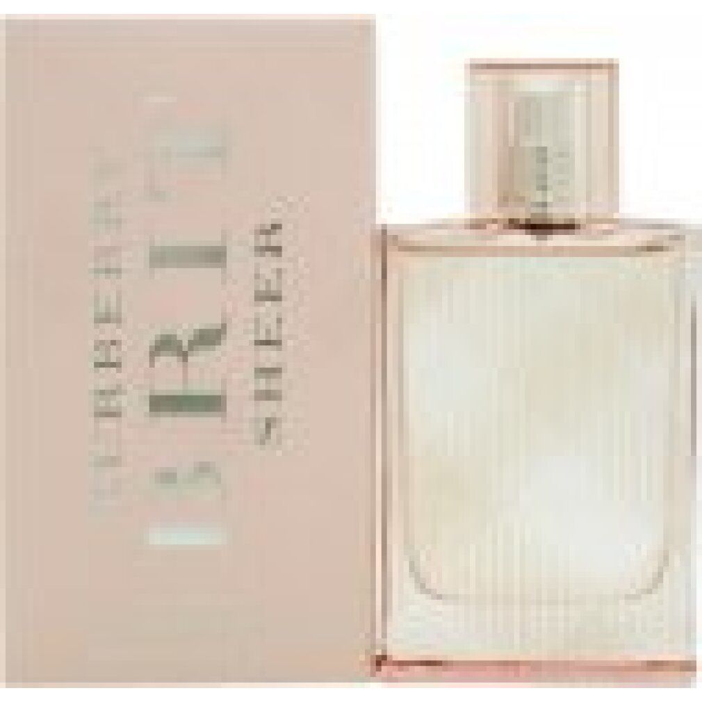 Rosa Verpackung und Flakon. Aufschrift "Burberry Brit Sheer". Flakon mit silbernem Sprühkopf.