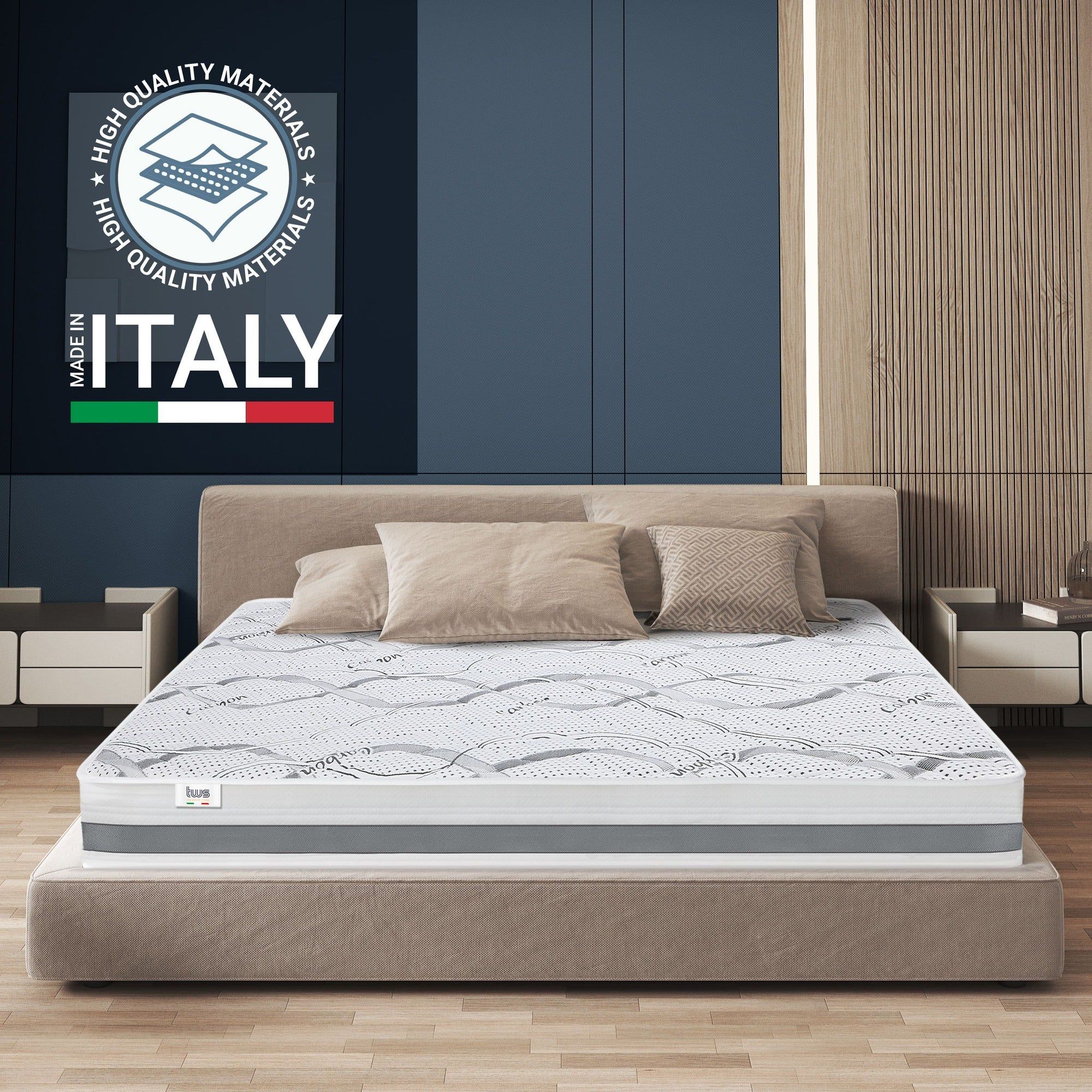 The White Stone Memory Foam Matratze 90x190 cm Höhe 22 cm