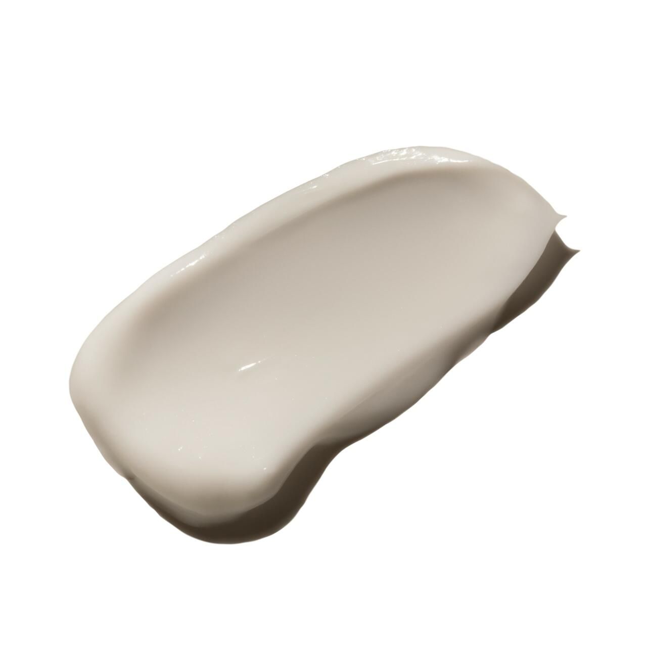 Klecks Creme. Weiße Creme, glatt. Auf weißem Hintergrund.