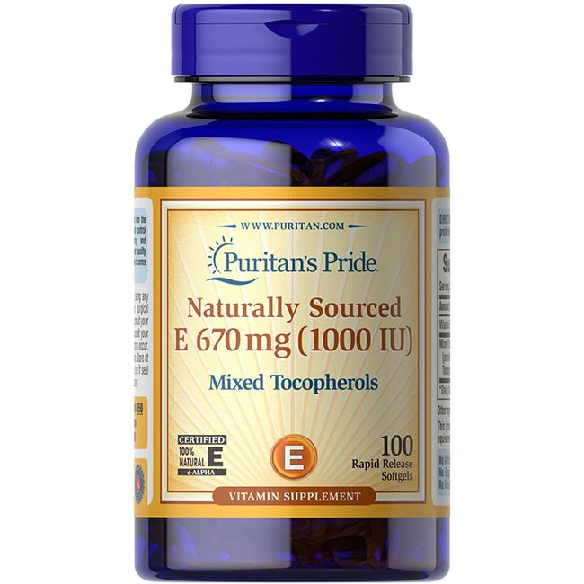 Puritan's Pride Vitamin E-1000 IU Gemischte Tocopherole aus natürlichen Quellen