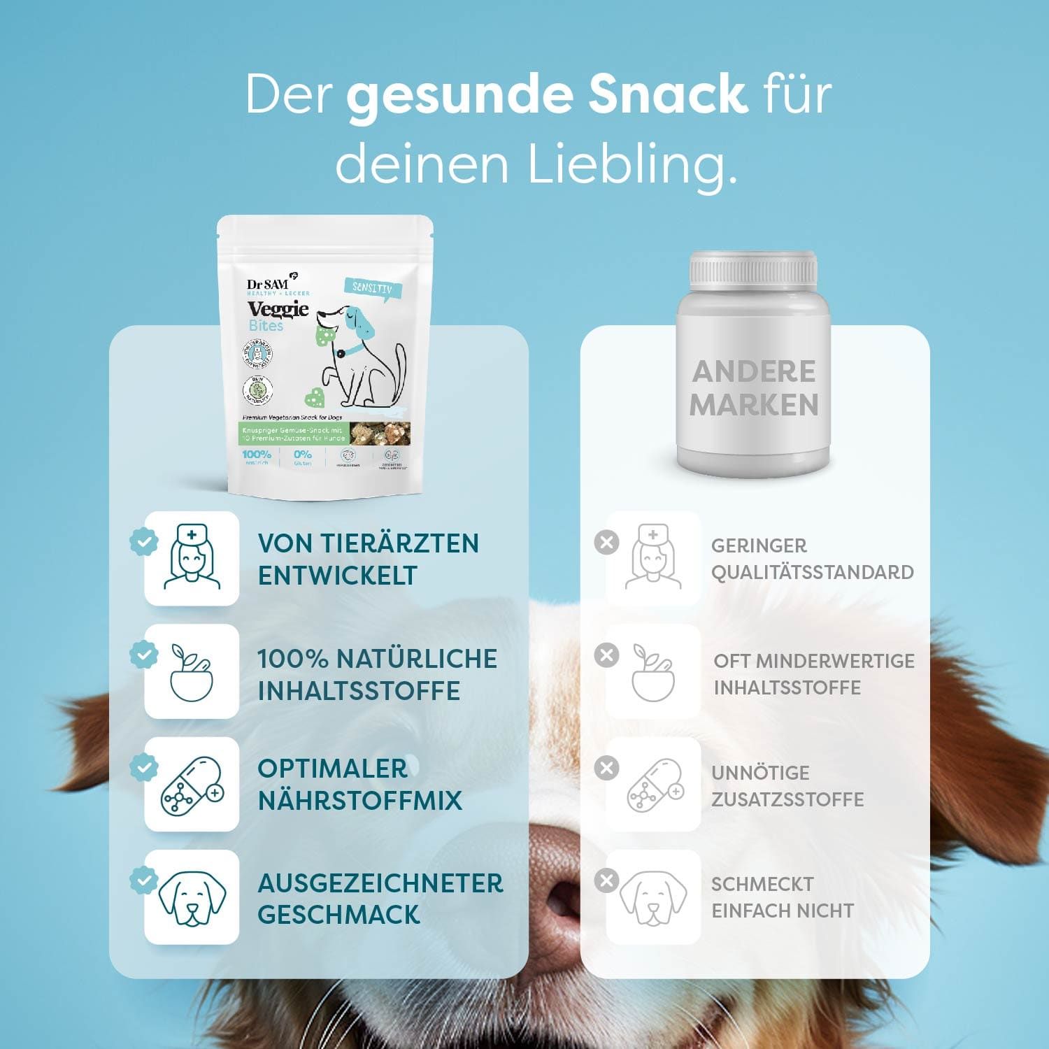 Dr. SAM Premium Veggie Bites - Gemüsesnack für Hunde