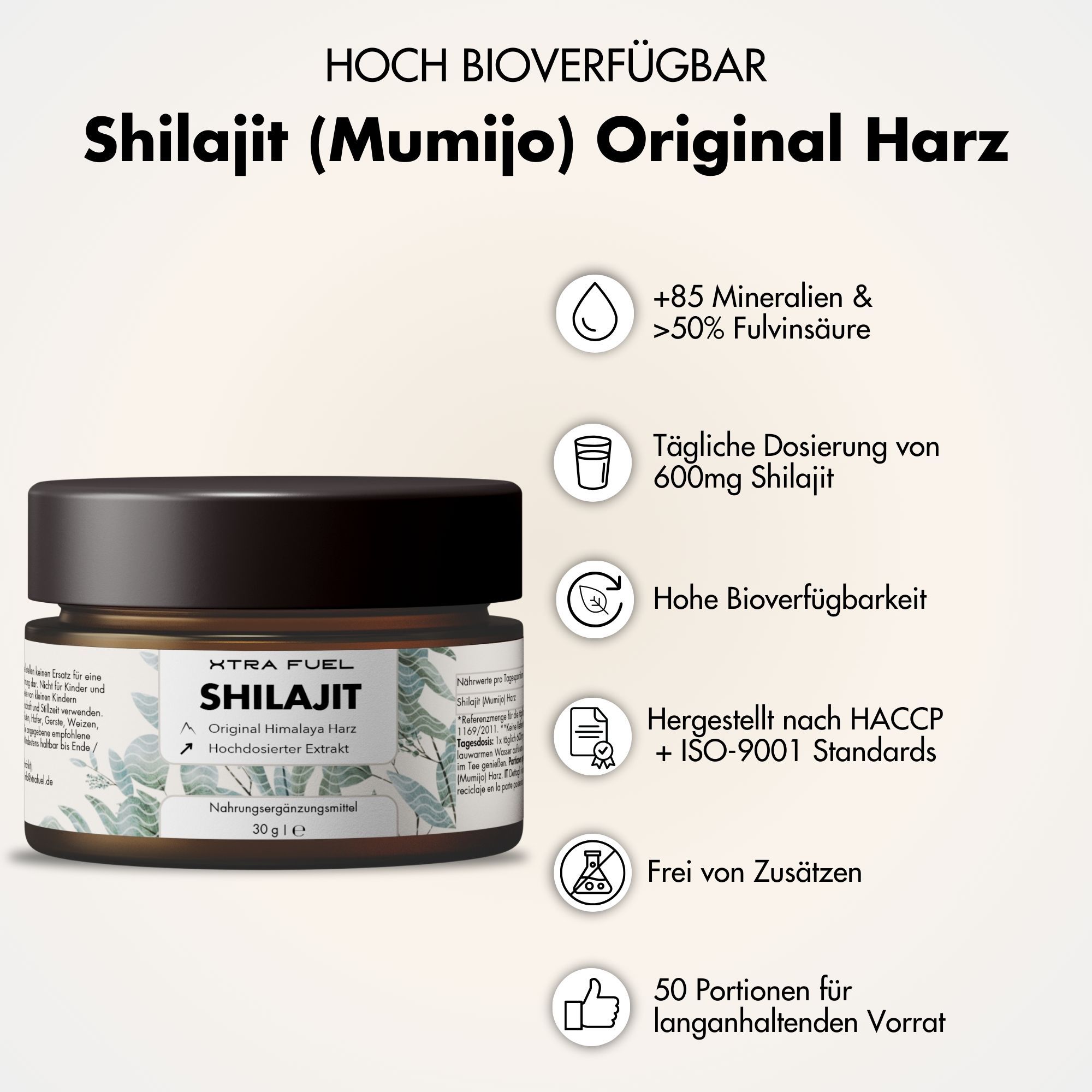 XTRA FUEL Shilajit Harz - Original Himalaya Mumijo