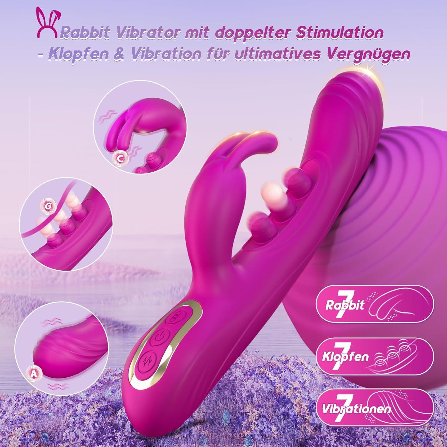 YAWNSHE Dildo Vibrator mit Pulsierenden Kugeln