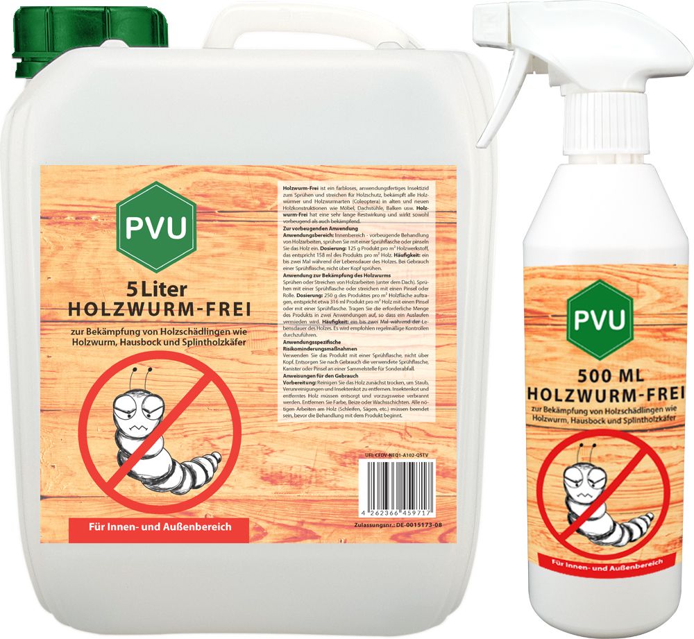 PVU Holzwurmspray zur Bekämpfung von Holwürmern und Holz Schädlingen