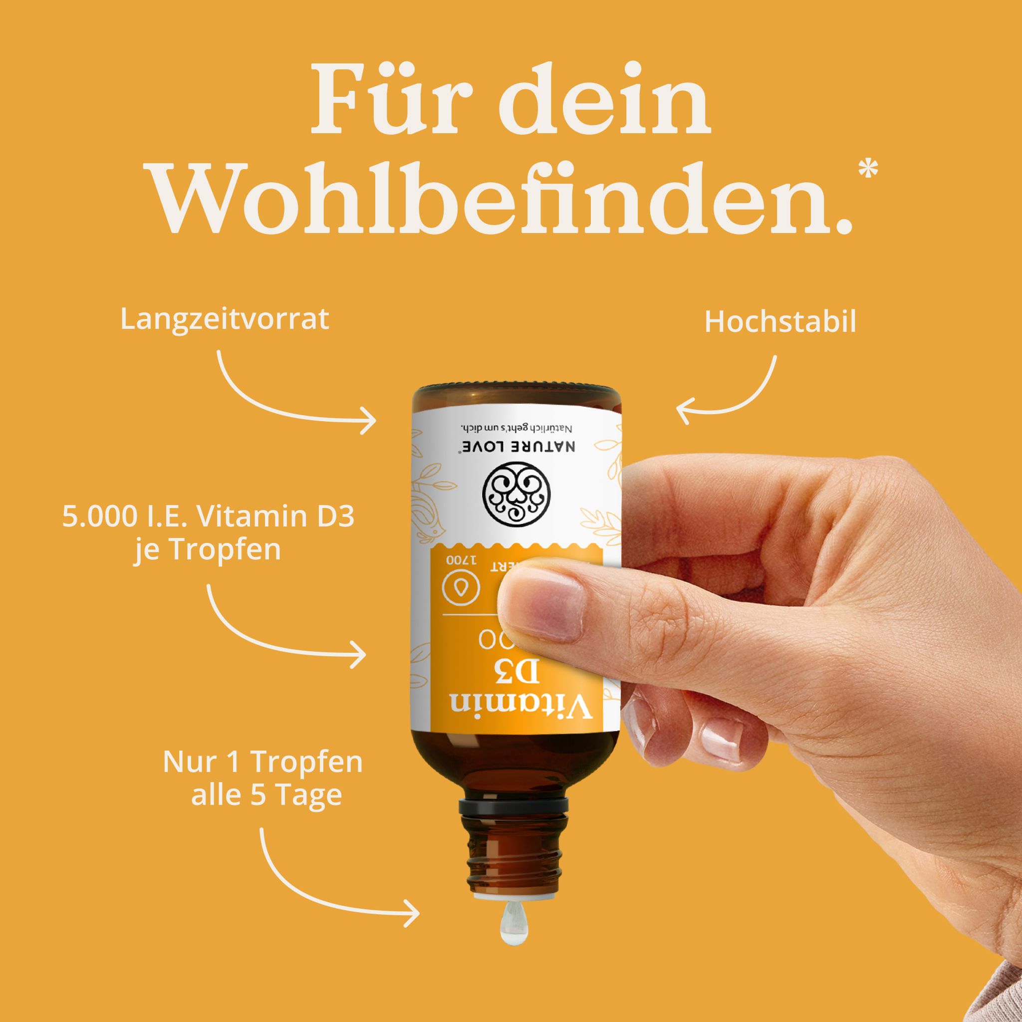 NATURE LOVE® Vitamin D3 5000 I.E.