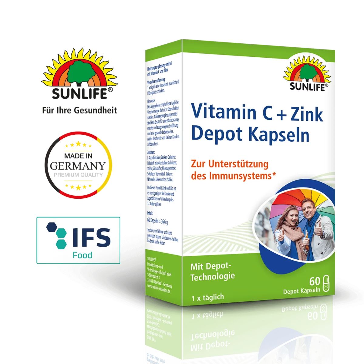 Sunlife Vitamin C + Zink Depot Kapseln