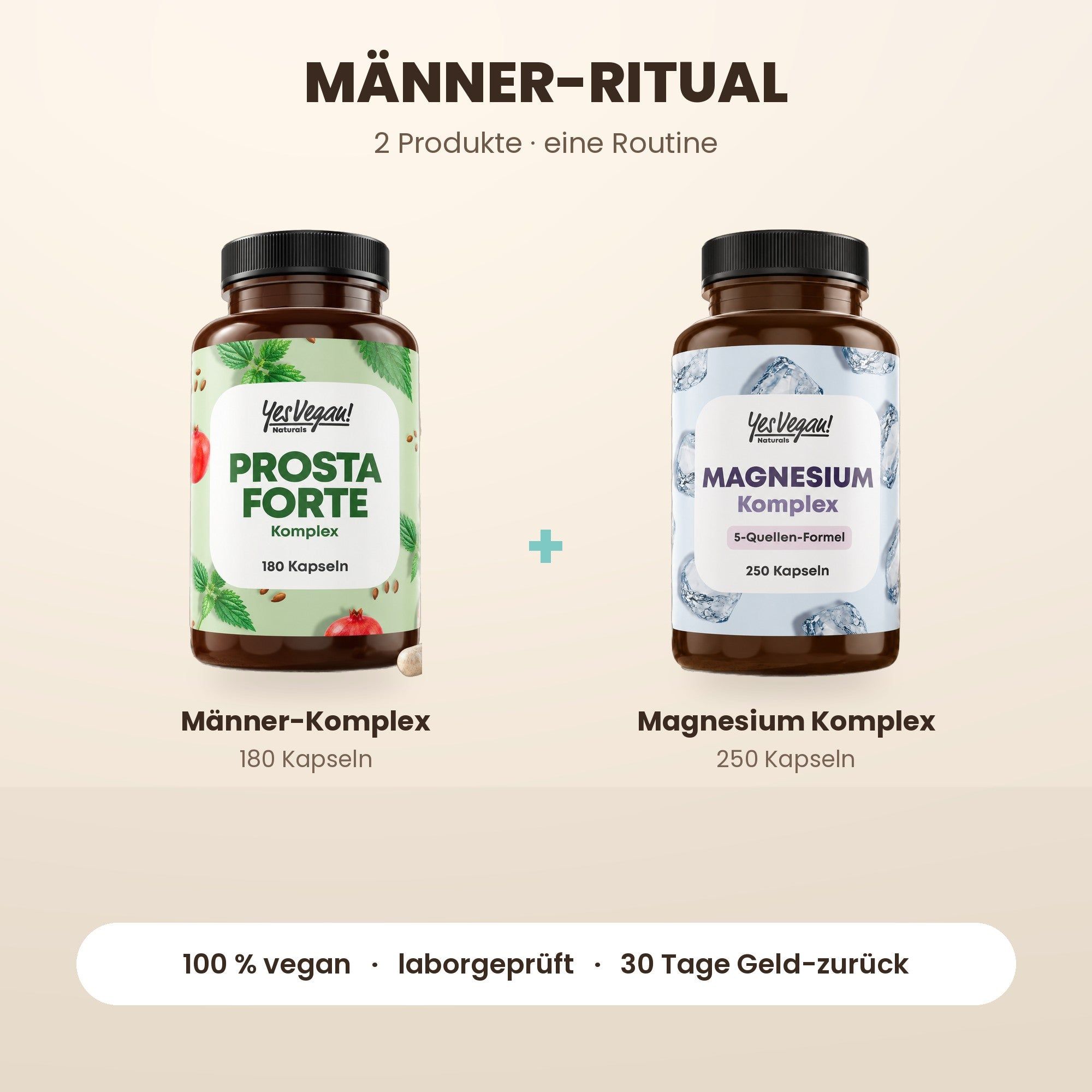Zwei Flaschen "Prosta Komplex" von "naturely" mit je 200 Kapseln.