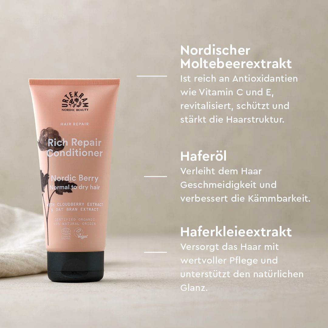 Urtekram Haar Shampoo und Conditioner Set Nordic Berry für geschädigtes Haar