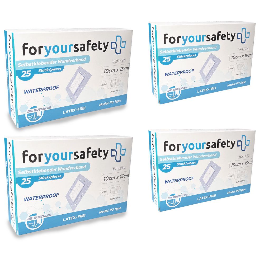 Dr. Kuechler Medical® 25 Stück Duschpflaster, Wundpflaster, wasserfest, steril, sensitiv,  10x20cm
