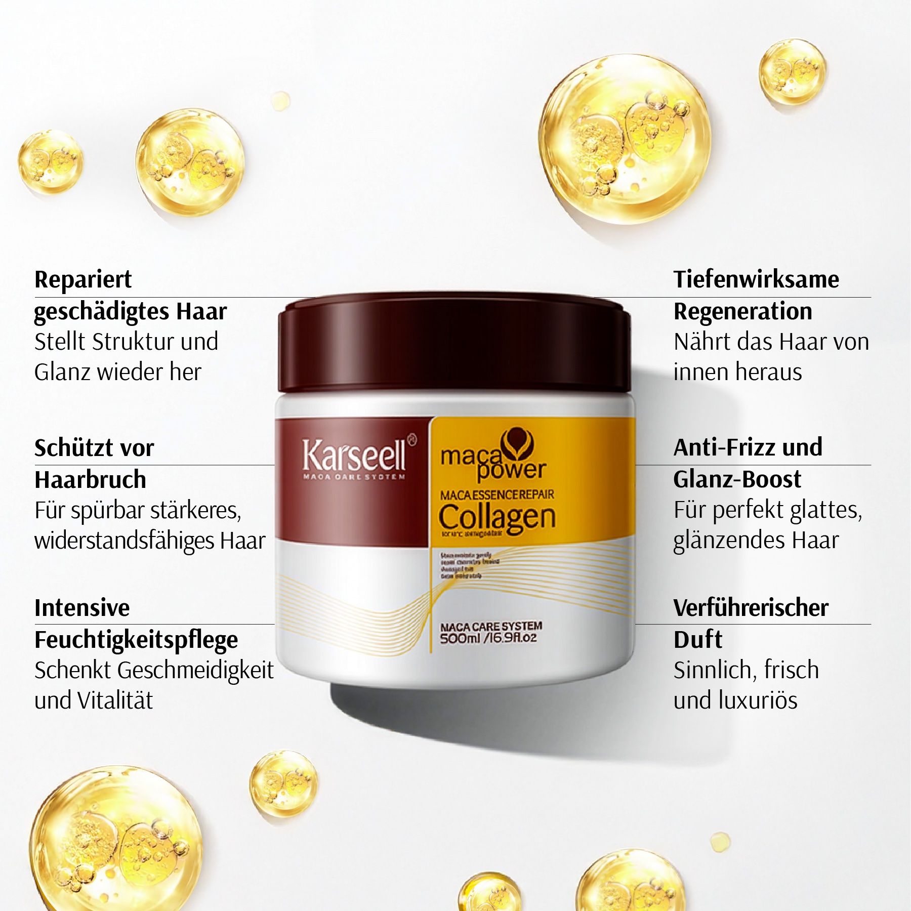 Karseell Haarmaske für Haarpflege mit Kollagen Arganöl