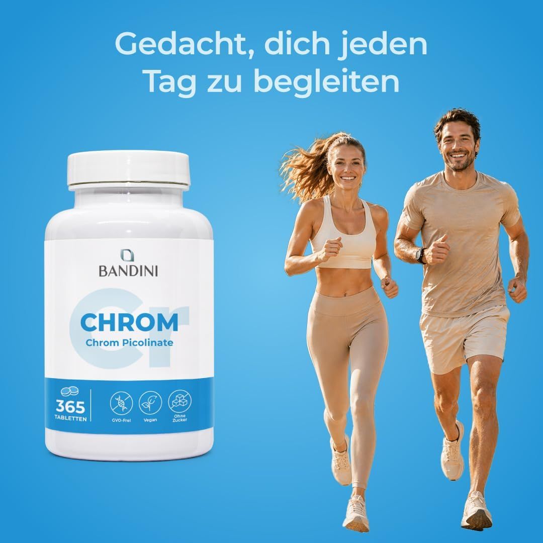Bandini Chrom Picolinate Kapseln, 365 Tabletten, ohne künstliche Füllstoffe.