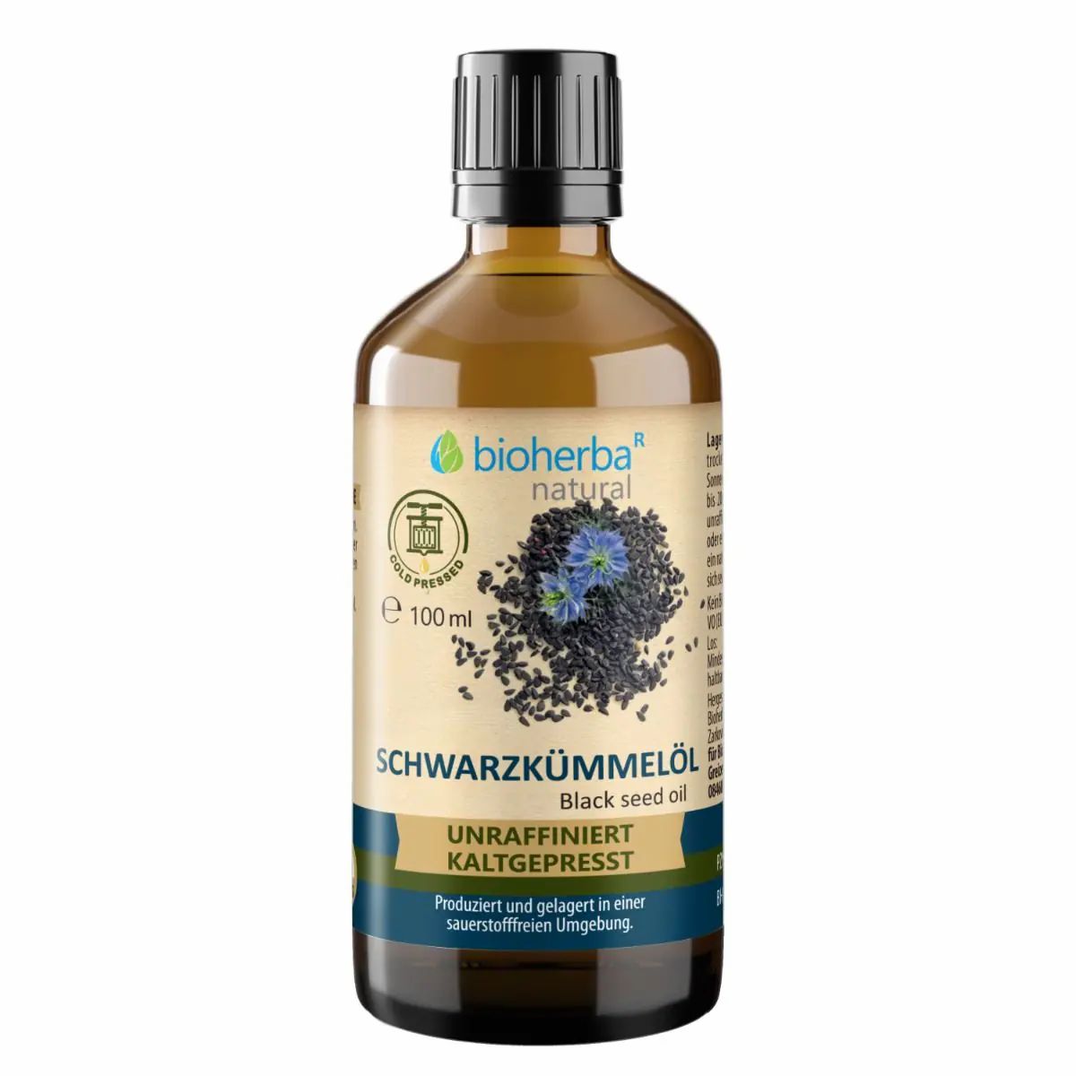 Bioherba Schwarzkümmelöl  Bio - kaltgepresst  unraffiniert