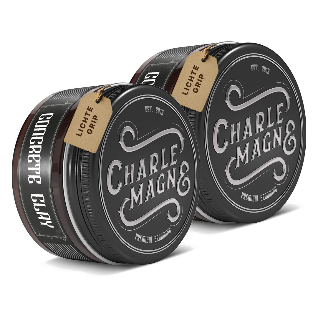 Schwarzer Tiegel mit schwarzem Deckel, beschriftet mit "MATTE POMADE".