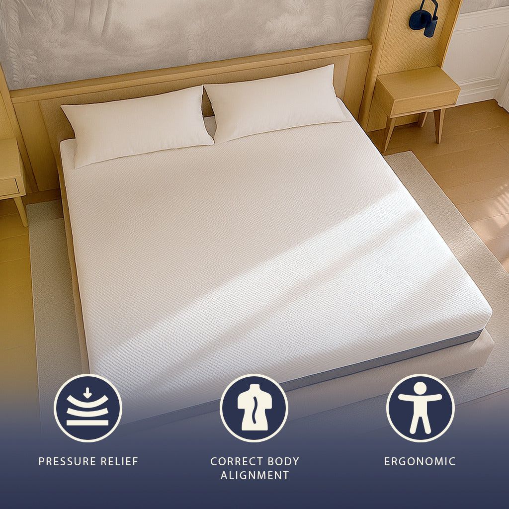 The White Stone Matratze 140x190 Memory Schaum und Waterfoam Hoch 22 cm