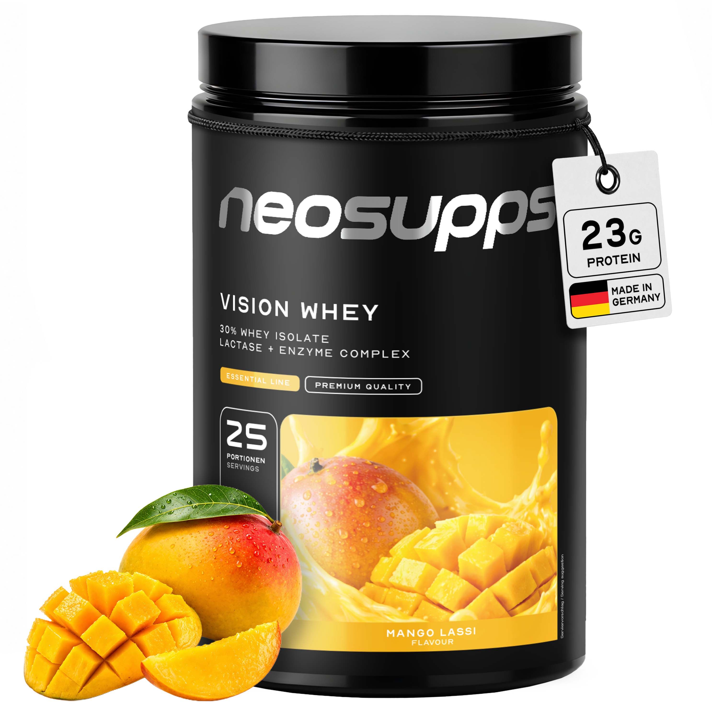 Neosupps Vison Whey Mango Lassi, Proteinpulver zum Abnehmen & Muskelaufbau